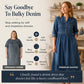 👗【XL-5XL】Деним рокля с копчета за жени с големи размери – Ласкава ежедневна кройка за извивки✨