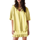 Women's Oversized T-Shirt & Ruffle Skirt 2-Piece Set 🌸 | Breathable Summer Lounge Outfit ☀️ | Soft Fabric, Relaxed Fit 💕 | S-2XL