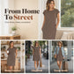 💝👗Дамска рокля с кръгло деколте и едноцветен цвят🛍️⬇️