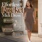 💝👗Дамска рокля с кръгло деколте и едноцветен цвят🛍️⬇️