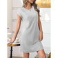 💝👗Дамска рокля с кръгло деколте и едноцветен цвят🛍️⬇️