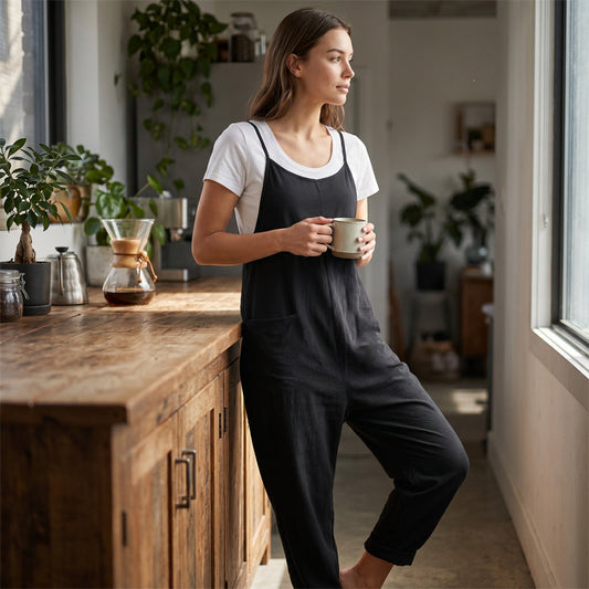 👕Дамски гащеризон с тънки презрамки😍👖