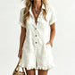 🌸 50% OFF NOW! 🌸Women's Short Sleeve Button Up Romper with Pockets