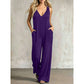 👗 JETZT 50 % RABATT! 🌊 Lässiger Sommer-Jumpsuit für Damen mit V-Ausschnitt – lockere, weite Beine, tiefe Seitentaschen und integrierte Kapuze – vom Strand direkt zum Abendessen ☀️