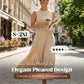 👗✨ Дамска елегантна макси рокля без ръкави с плиси – Кръгло деколте, A-линия, S–2XL 🌟