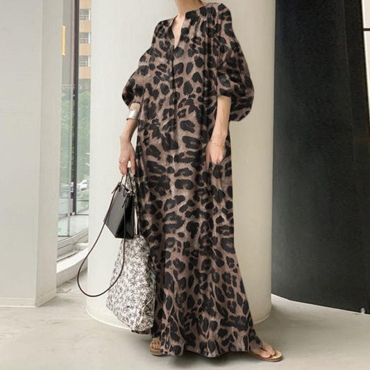 👗🐆Дамска макси рокля с леопардов принт — дива елегантност среща комфорт🌟