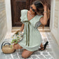 👗🌸Дамска мини рокля Babydoll с V-образно деколте — волани, лека, романтична🌟