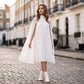 👗✨Дамска мини рокля с кръгло деколте и кейп ръкави — елегантна и женствена🌟