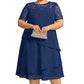 🌸👗✨ LIMITED TIME 50% OFF! Women’s Elegant Plus Size Lace Tiered Midi Dress – Breathable Chiffon, Flattering High Waist and Occasion Ready Style