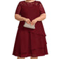 🌸👗✨ LIMITED TIME 50% OFF! Women’s Elegant Plus Size Lace Tiered Midi Dress – Breathable Chiffon, Flattering High Waist and Occasion Ready Style