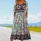 👗 Women's Elegant Bohemian Print Dress — Floral Boho Maxi with V-Neck