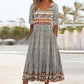 👗 Women's Elegant Bohemian Print Dress — Floral Boho Maxi with V-Neck