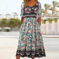 👗 Women's Elegant Bohemian Print Dress — Floral Boho Maxi with V-Neck