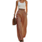 👖🤍Елегантни панталони с плисета за пътуване — висока талия, шикозенски💼
