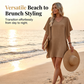 Women's Solid Color V-Neck Ruffle-Sleeve Short Dress
