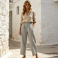 Women's Casual Striped High Waisted Pants