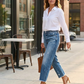 👖🎞️ LIMITED TIME 50% OFF! 📐 Retro Cropped Straight Jeans – Vintage Wash & Clean Cut – Timeless Denim Style ✨