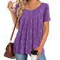 Women's Round Neck Short-Sleeved Floral Top