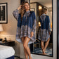 Women Vintage Floral High Neck Cape Dress