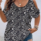 👕✨Дамски ежедневен топ с изрязано деколте и щампа🐆😍