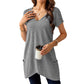 Women's V-Neck Casual Mid-Length Loose Fit Top