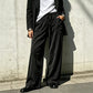 Women's Ribbed Drawstring Straight-Leg Trousers