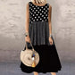 Bestseller🏆👗 Sleeveless Patchwork Dress – Versatile Polka & Plaid Print for Every Occasion 🌸✨
