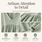 Women's V-Neck Pleated Maxi Dress