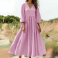 Women's V-Neck Pleated Maxi Dress