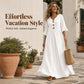 Women's V-Neck Ruffle Sleeve Maxi Dress