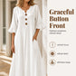 Women's V-Neck Ruffle Sleeve Maxi Dress