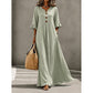 Women's V-Neck Ruffle Sleeve Maxi Dress