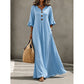 Women's V-Neck Ruffle Sleeve Maxi Dress