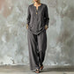 Women's Casual Shirt & Wide Leg Pants Set