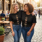 Women's Casual Heart Print Short Sleeve T-Shirt