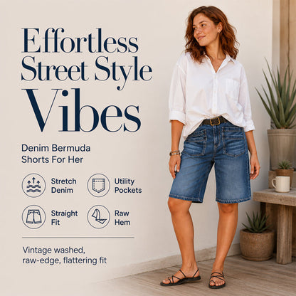 Women's Classic Straight-Leg Denim Crop Pants