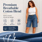Women's Classic Straight-Leg Denim Crop Pants