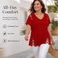 Women's V Neck Crisscross Short Sleeve Top