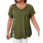Women's V Neck Crisscross Short Sleeve Top