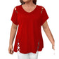 Women's V Neck Crisscross Short Sleeve Top