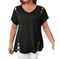 Women's V Neck Crisscross Short Sleeve Top