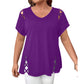 Women's V Neck Crisscross Short Sleeve Top