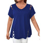 Women's V Neck Crisscross Short Sleeve Top