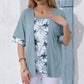 Women’s Summer Floral Print Fake 2-Piece Top