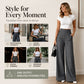 Trending Now⭐👖✨ High-Waisted Wide-Leg Pants with Side Buttons – Flattering Silhouette & Unique Detail for Effortless Style