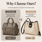 Women’s Woven Straw Shoulder Bag with Faux Leather Trim