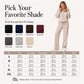 Women's Half-Zip Lapel Top and Wide-Leg Pants Set