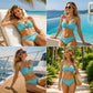 👙✨ Двукомпонентен комплект бикини с бандо, с плетени детайли и висока талия – секси, оформя фигурата, за изискани дами, 3 цвята, размери S–XL 🌊🌟