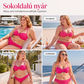 👙✨ Двукомпонентен комплект бикини с бандо, с плетени детайли и висока талия – секси, оформя фигурата, за изискани дами, 3 цвята, размери S–XL 🌊🌟
