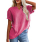 Women's Casual V-neck Patchwork Short-Sleeved Shirt